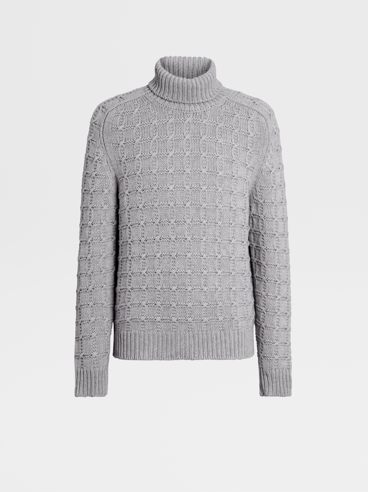 浅麻灰色 Oasi Cashmere 高领毛衣